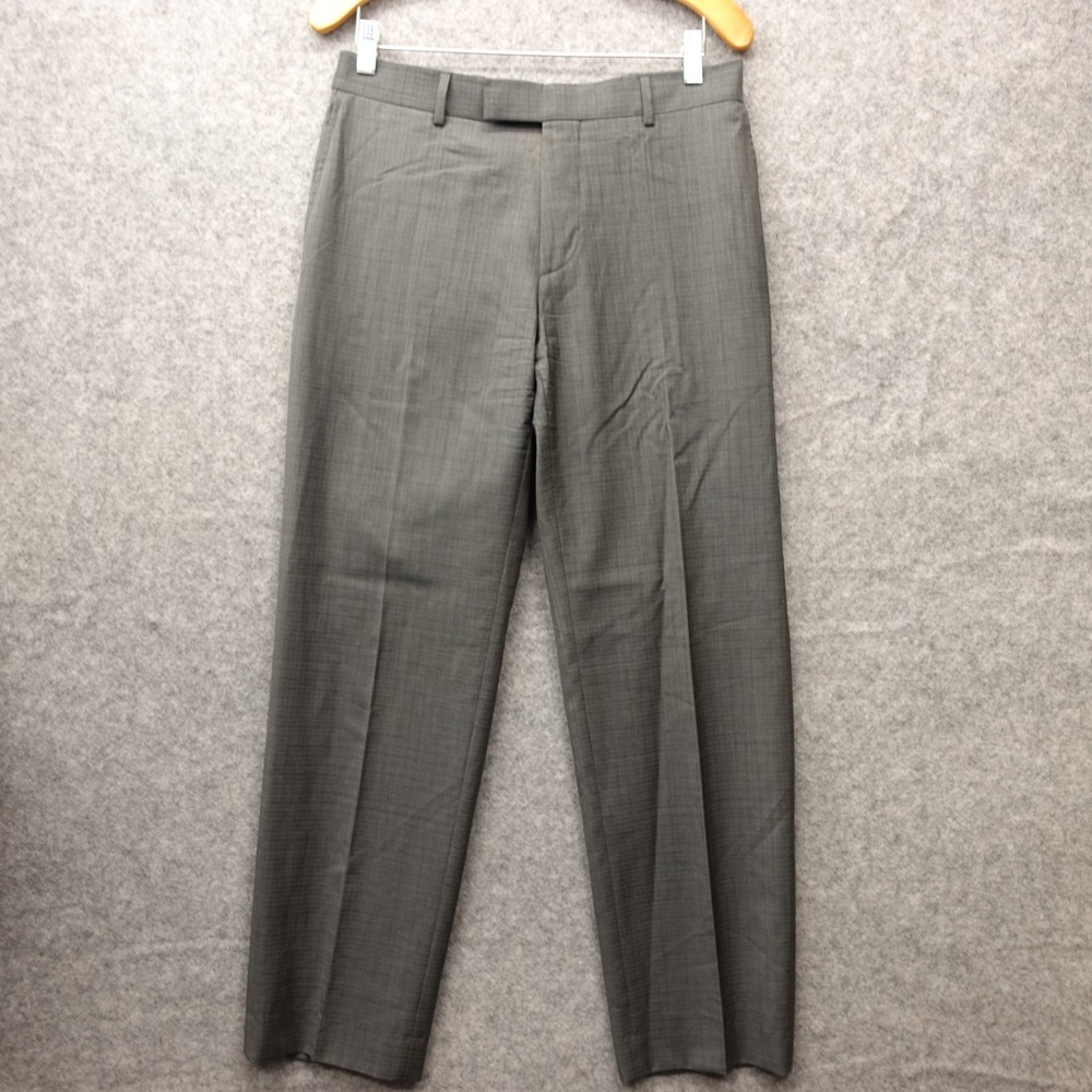 Hugo BOSS Wool Dress Pants Mens 31x31 Grey Pasolini Movie Suit Trouser Sharkskin